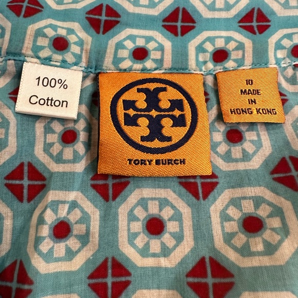 Tory Burch Women’s Long Sleeve Geometric Print | Size 10 - Picture 7 of 15